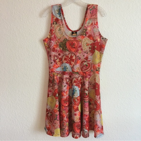 Pretty Snake Goth Valentine Kitschy Witch Stretchy Skater Dress Fits Like Medium - Picture 4 of 8